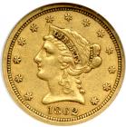 1862 $2.50 Liberty. NGC AU50