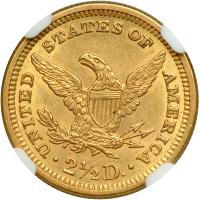 1879 $2.50 Liberty. NGC AU58 - 2