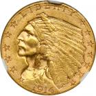 1914-D $2.50 Indian. NGC MS62