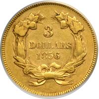 1856 $3 Gold. PCGS EF45 - 2