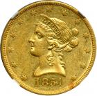 1851-O $10 Liberty. NGC AU55