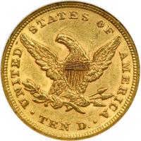 1853 $10 Liberty. NGC AU55 - 2