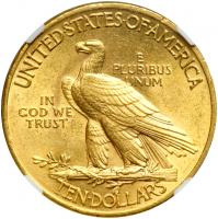 1908 $10 Indian. With motto. NGC MS63 - 2