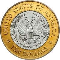 2000-W Library of Congress Bicentennial Bimetallic $10. PCGS MS69 - 2