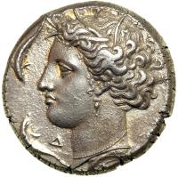 Sicily, Syracuse, 405-400 BC. AR Dekadrachm by Euainetos (43.1 g). EF - 2