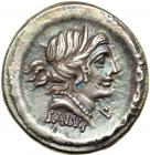 Roman Republic. D. Junius L.f. Silanus, moneyer. AR Denarius minted at Rome, 91 BC