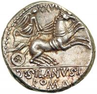 Roman Republic. D. Junius L.f. Silanus, moneyer. AR Denarius minted at Rome, 91 BC - 2