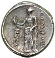 Roman Republic. Q. Pomponius Musa, moneyer. AR Denarius minted at Rome, 66 BC - 2