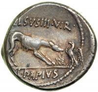 Roman Republic. L. Papius Celsus, moneyer. AR Denarius minted at Rome, 45 BC. - 2