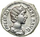 Julia Mamaea, mother of Severus Alexander, AD 222-235. AR Denarius minted at Rome. AU