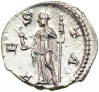 Julia Mamaea, mother of Severus Alexander, AD 222-235. AR Denarius minted at Rome. AU - 2