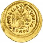 Maurice Tiberius, 582-602. Gold Tremissis (1.51 g) minted at Ravenna. EF - 2