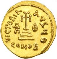 Heraclius, 610-641. Gold Solidus (4.46 g) minted at Constantinople, c. 638-641. EF - 2