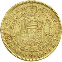 Colombia. 8 Escudso, 1793-P JF. NGC EF40 - 2