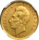 Ecuador. 10 Sucres, 1900-JM. NGC AU55