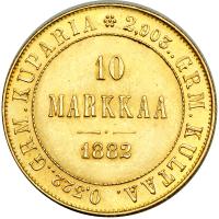 Finland. 10 Markkaa, 1882-S. NGC MS63 - 2