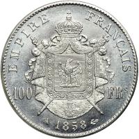 France. Platinum 100 Francs, 1858-A. BU - 2