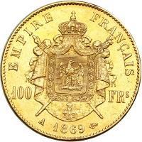 France. 100 Francs, 1869-A. NGC AU55 - 2
