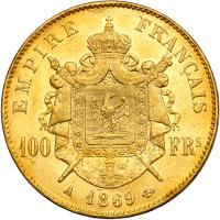 France. 100 Francs, 1869-A. NGC AU55 - 2