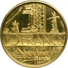 France. Piefort Gold 10 Francs, 1974. NGC PF68