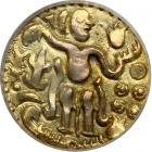 India - Cholas. Gold Stater, ND (c.1000-1300 AD). ICG AU50