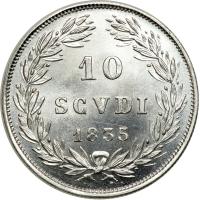 Italian States - Papal/Roman States. Platinum 10 Scudi, 1835-R. BU - 2