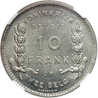 Belgium. 10 Francs, 1930. NGC MS62 - 2