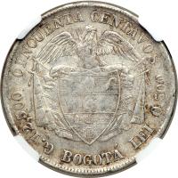 Colombia. 50 Centavos, 1888. NGC VF30 - 2