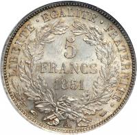 France. 5 Francs, 1851-A. NGC MS63 - 2