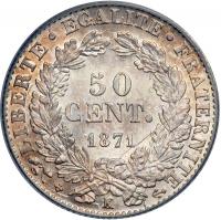 France. 50 Centimes, 1871-K. PCGS MS64 - 2