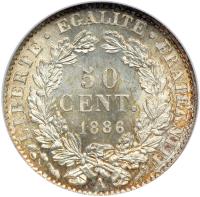 France. 50 Centimes, 1886-A. NGC MS67 - 2