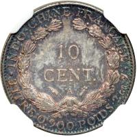 French Cochinchina. 10 Cents, 1896-A. NGC AU55 - 2