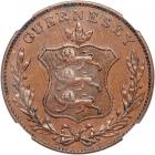 Guernsey. 8 Doubles, 1834. NGC AU55