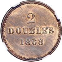 Guernsey. 2 Doubles, 1868. NGC MS64 - 2