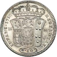 Italian States - Naples. 60 Grana (&frac12; Piastra), 1750-DEG MMR. NGC AU - 2