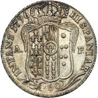 Italian States - Naples. 60 Grana (&frac12; Piastra), 1796-BP/ A P. NGC AU58 - 2