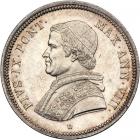 Italian States - Papal/Roman States. 50 Baiocchi, 1853-R. NGC MS61