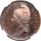 Liberia. Pattern 2 Cents, 1868-E. NGC MS64