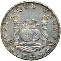 Mexico. 8 Reales, 1744-Mo MF. NGC EF - 2