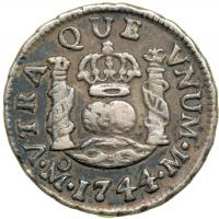 Mexico. ½ Real, 1744-Mo M. VF - 2