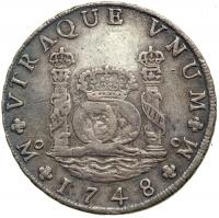 Mexico. 8 Reales, 1748-Mo MF. VF - 2