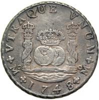 Mexico. 8 Reales, 1748/7 Mo MF. NGC EF - 2