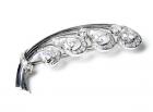 Diamond, Platinum Floral Design Brooch