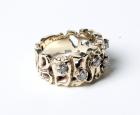 Diamond, 14K Yellow Gold Nugget Style Band Ring