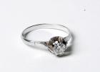 Art Deco Diamond, 18K White Gold Solitaire Ring