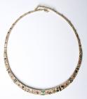 Diamond, Emerald, Ruby & Sapphire High Karat Yellow Gold Choker Necklace