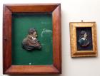 Two Framed Wax Portrait Miniatures