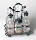 English Siver and Crystal Condiment Set