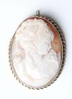 Cameo, 14K Yellow Gold Brooch/Pendant