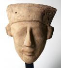 Egyptian Wooden "Kah" Mummy Mask. Circa Ptolemaic Period